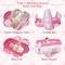 Babyjoy Portable Playpen Crib Cradle Baby Bassinet Changing Pad Mosquito Net with Bag Pink